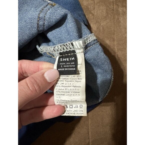 Women’s Large Maternity Shorts Stretch Denim Over The Belly Full Panel - Picture 4 of 5